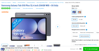 Samsung Galaxy Tab S10 Plus 12,4 inch 256GB Wifi + 5G Grijs voor €899 bij Coolblue