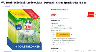 16 x WC Eend Toiletblok Active Clean Citrus 38 gr voor €15,37 bij Bol