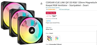 CORSAIR iCUE QX120 RGB 120mm 3-pack voor €94,90 bij Amazon.nl