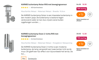Geselecteerde buitenverlichting met 70% korting bij Karwei