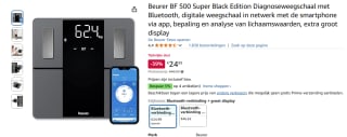 Beurer BF 500 Super Black Edition Personenweegschaal voor €24,99 bij Amazon