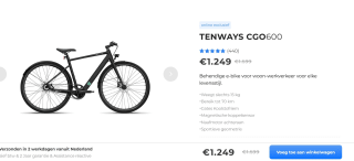 TENWAYS CGO600 e-bike voor woon-werkverkeer voor €1.249