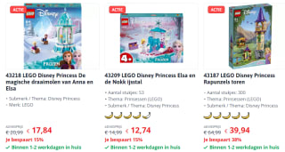 15% korting op diverse LEGO series bij Toychamp