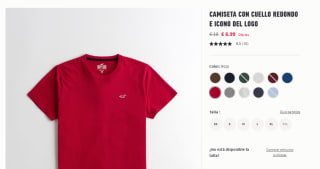 Camiseta Hollister gris cuello redondo por solo 7,99€