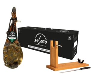 Flor Sierra de Jabuco - Estuche con paleta de cebo ibérica + cuchillo jamonero + jamonero