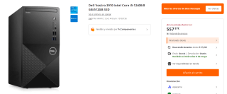 Ordenador Dell Vostro 3910 Intel Core i5-12400/8 GB/512GB SSD por 557.87€