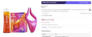 Durex Vibrador Multi Uso RIDE & TEASE + Lubricante Efecto Calor 50 ml por 34,27€
