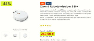 Xiaomi Vacuum S10+ Robotstofzuiger Wit voor €249 bij Proshop