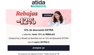 12% descuento con compra mínima de 79€ desde Atida
