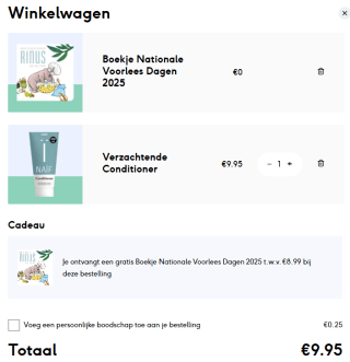 Gratis prentenboek Rinus bakt een taart bij elke bestelling bij Naïf