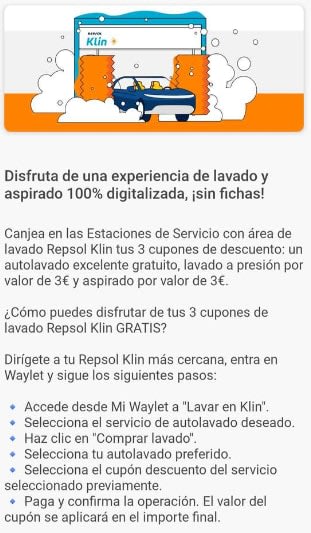 Waylet gratis Lavado, autolavado y aspirado