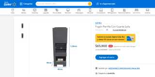 Fogón parrilla Igpro con guarda leña por $65.900