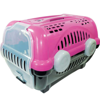 Caixa de Transporte para gatos e cães, modelo Luxo Furacão na cor Rosa - R$ 55,99