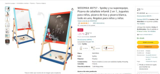 Pizarra de caballete infantil 2 en 1 por 21.71€