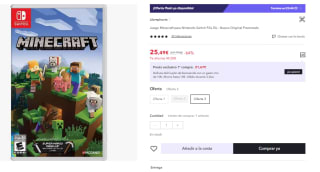 Juego Nintendo Switch Minecraft por 25.49€ (Cuenta Nueva 12.25€)