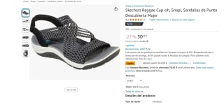 Skechers Reggae Cup-oh, Snap!, Sandalias de Punta Descubierta Mujer por 24,36€