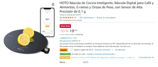 Báscula de Cocina Inteligente por 9.74€