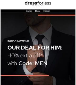 10% extra korting op herenkleding bij Dress for less