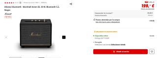 Altavoz bluetooth Marshall Acton III, 30 W por 199€
