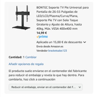 BONTEC Soporte TV Pie Universal para Pantalla de 26-55 Pulgadas por 14,99€