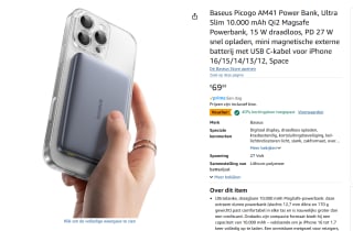 Baseus Picogo Ultra-Slim metalen powerbank voor €41,99 bij Amazon