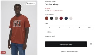 Camiseta con logo de Hombre Pedro del Hierro por 14.95€