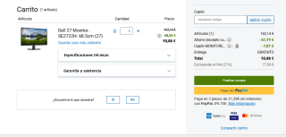 Dell SE2722H 27" LED FullHD 75Hz FreeSync por solo 93,88€
