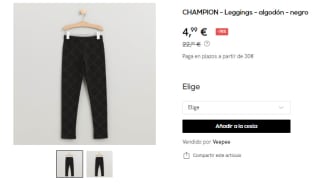Hasta 90% descuento ropa y calzado Champions desde solo 2,99€