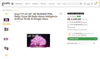 Smart TV da LG de 55 polegadas em 4K - R$ 4.699