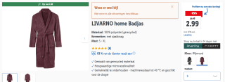 Livarno Home badjas voor €2,99 in de Lidl Shop