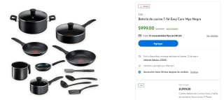 Batería de Cocina T-Fal Easy Care 14pz por $999 en Walmart