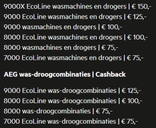 Tot €150 cashback op een AEG wasmachine, droger of was-droogcombinatie