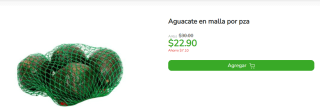 Aguacate por $22.90 en Bodega Aurrera