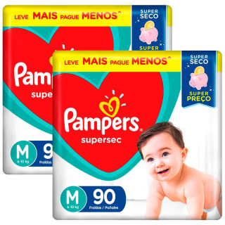 Fralda daPampers, modelo Supersec M com 180 Unidades - R$ 126,26