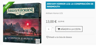 Arkham Horror LCG - LA CONSPIRACIÓN DE INNSMOUTH por 13€