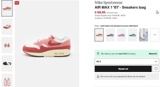 Nike Air Max 1 '87 "Red Stardust" damessneakers voor €66,95 bij Zalando