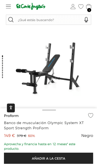 Banco de musculación Olympic Proform Sport XT por 149€