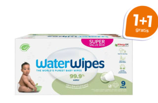 1+1 gratis op Waterwipes Snoetendoekjes 9 x 60 stuks bij Trekpleister