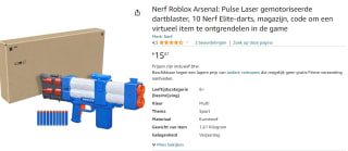 Nerf Roblox Arsenal Pulse Laser gemotoriseerde dartblaster voor €15,87 bij Amazon.nl