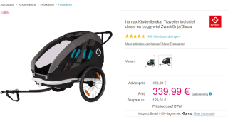 Hamax Traveller - Fietskar - Unisex - Zwart;Grijs - voor €339,99 bij Pinkorblue