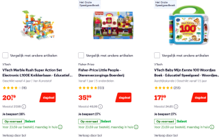 Tot 35% korting op Fisher-Price en VTech bij Bol