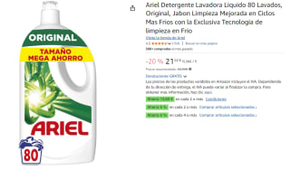 4 Botes de Ariel Detergente Lavadora Liquido 80 Lavados por 49.81€