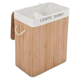 Cesto de Bambú con Tapa y Asas para Ropa Sucia 72L o 100 L por 20,01€
