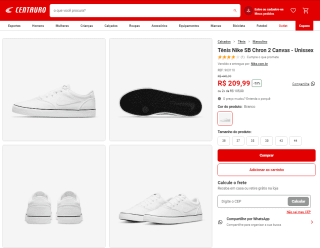 Tênis Unissex da Nike, modelo SB Chron 2 Canvas - R$ 209,99