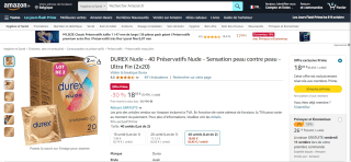 Lot de 40 préservatifs Durex Nude - Sensation peau contre peau à 18,05€