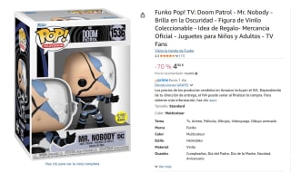 Figura Funko Pop! TV: Doom Patrol - Mr. Nobody - Brilla en la Oscuridad popr 4,80€
