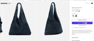 Bolsa de hombro denim color negro por 7,80€