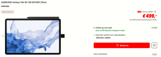 Samsung Galaxy Tab S8 Wi-Fi, 128GB opslag Zilver voor €499 bij de Mediamarkt
