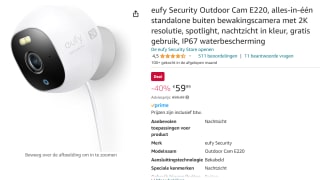 Eufy 2K Outdoor Cam E220 voor maar €59,99 bij Amazon.nl
