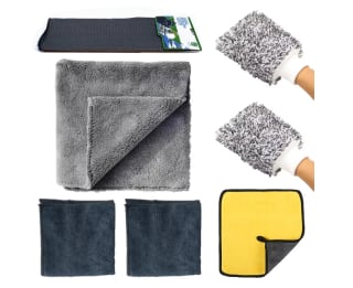 Kit limpieza de vehiculo microfibra guante de lavado y toalla a tan solo 7,10€